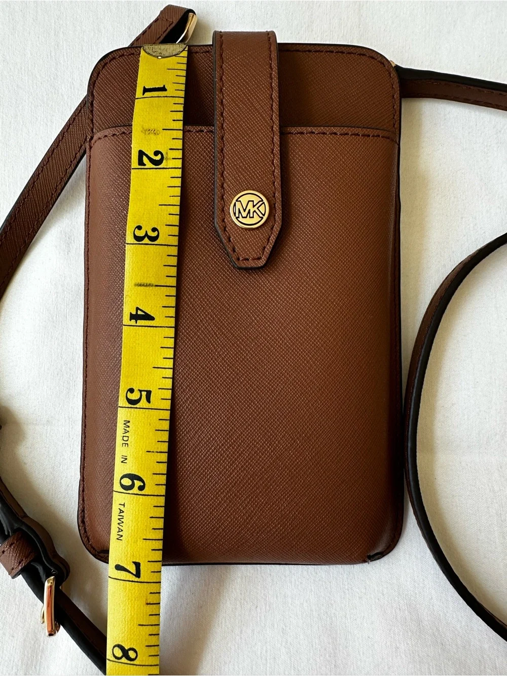 Michael Kors Jet Set Travel Smartphone Crossbody Brown Leather Phone Bag